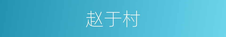 赵于村的同义词