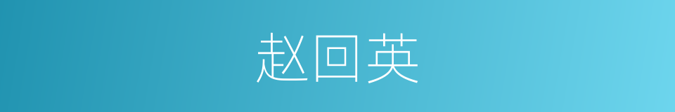 赵回英的同义词