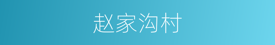 赵家沟村的同义词