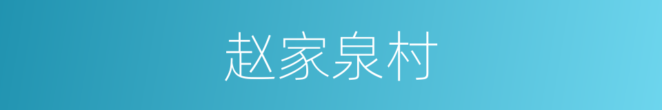 赵家泉村的同义词