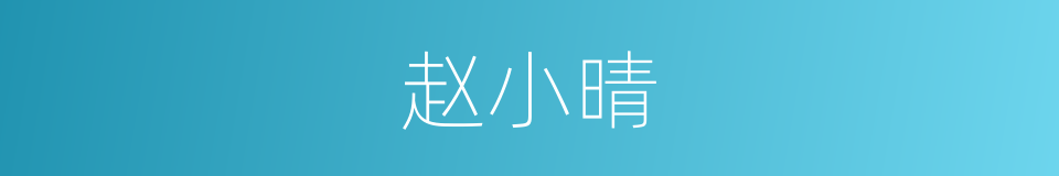 赵小晴的同义词