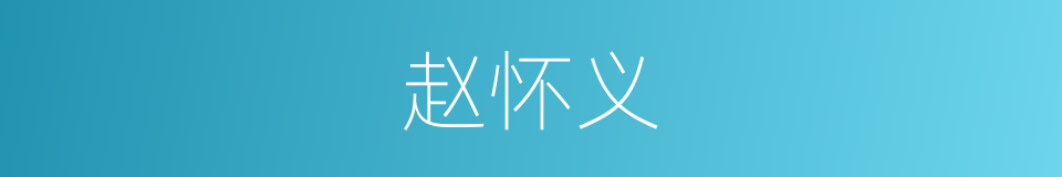 赵怀义的同义词