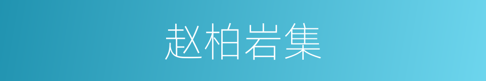 赵柏岩集的同义词
