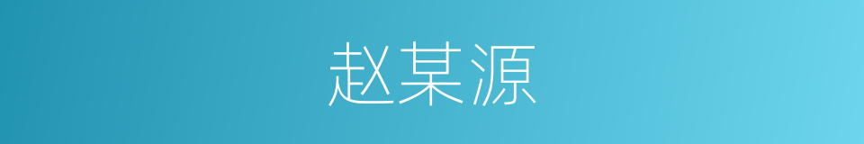 赵某源的同义词