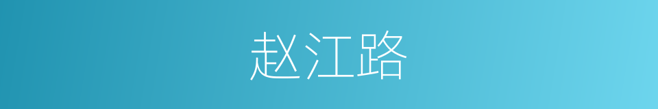 赵江路的同义词