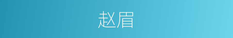 赵眉的同义词