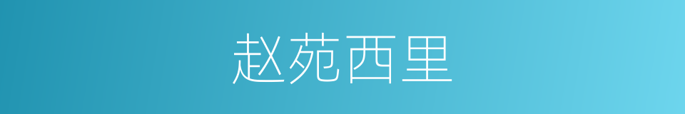 赵苑西里的同义词