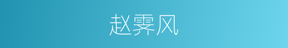 赵霁风的同义词