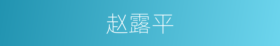 赵露平的同义词