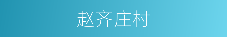 赵齐庄村的同义词