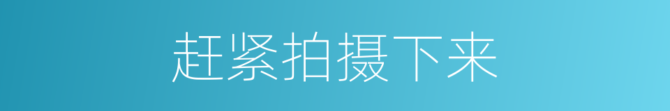 赶紧拍摄下来的同义词
