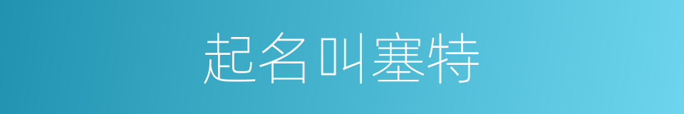 起名叫塞特的同义词