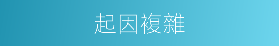 起因複雜的同義詞