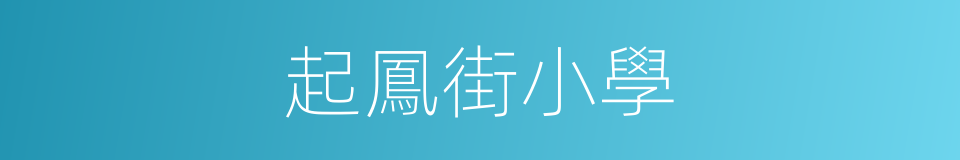 起鳳街小學的同義詞