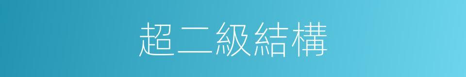 超二級結構的同義詞