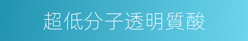 超低分子透明質酸的同義詞