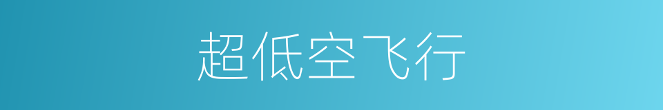 超低空飞行的同义词