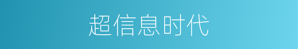 超信息时代的同义词