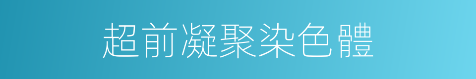 超前凝聚染色體的同義詞