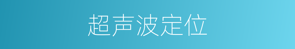 超声波定位的同义词