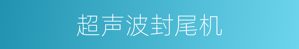 超声波封尾机的同义词