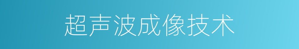 超声波成像技术的同义词