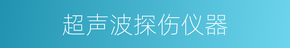 超声波探伤仪器的同义词