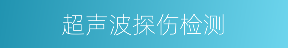 超声波探伤检测的同义词