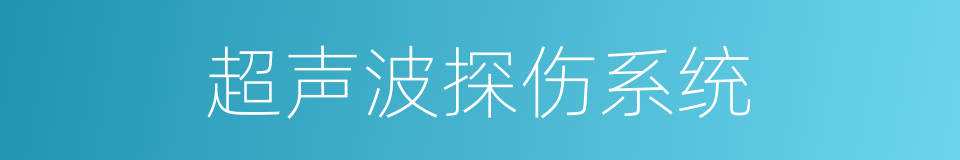 超声波探伤系统的同义词