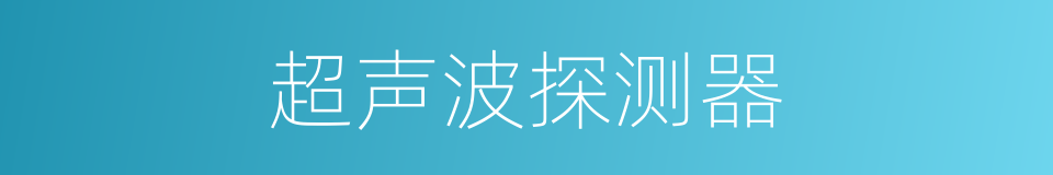 超声波探测器的同义词