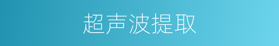超声波提取的同义词