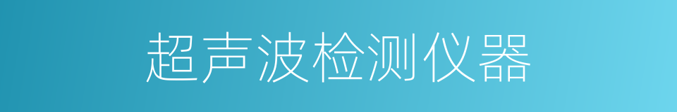 超声波检测仪器的同义词