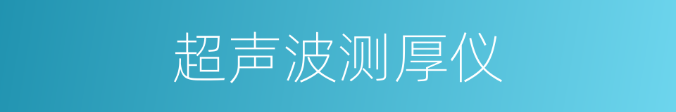 超声波测厚仪的同义词