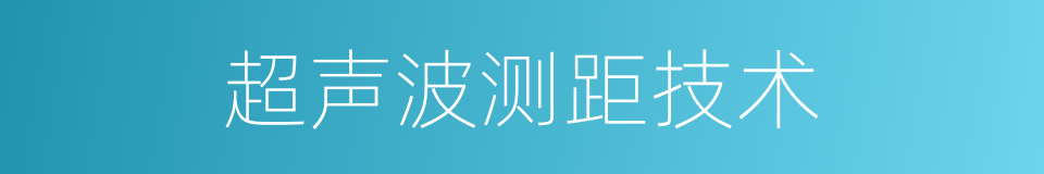 超声波测距技术的同义词