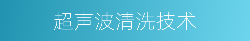 超声波清洗技术的同义词