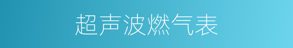 超声波燃气表的同义词