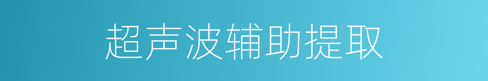 超声波辅助提取的同义词