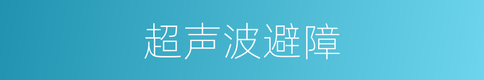超声波避障的同义词