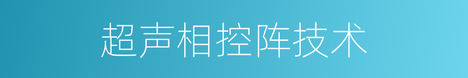 超声相控阵技术的同义词