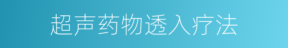 超声药物透入疗法的同义词