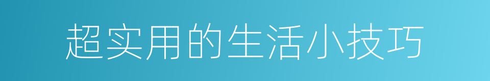 超实用的生活小技巧的同义词