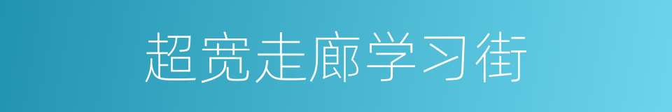 超宽走廊学习街的同义词