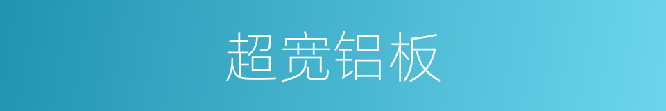 超宽铝板的同义词