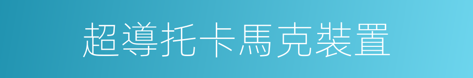 超導托卡馬克裝置的同義詞