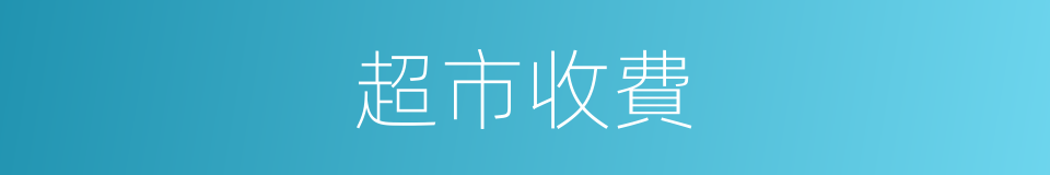 超市收費的同義詞