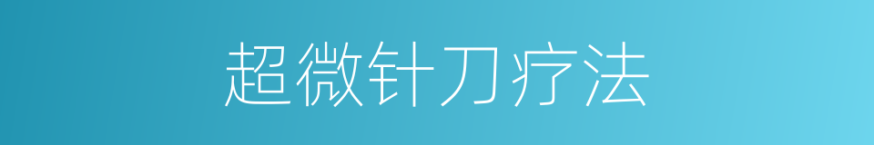 超微针刀疗法的同义词