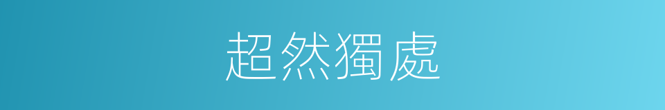 超然獨處的意思