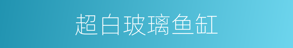 超白玻璃鱼缸的同义词