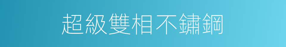 超級雙相不鏽鋼的同義詞