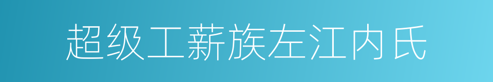 超级工薪族左江内氏的同义词